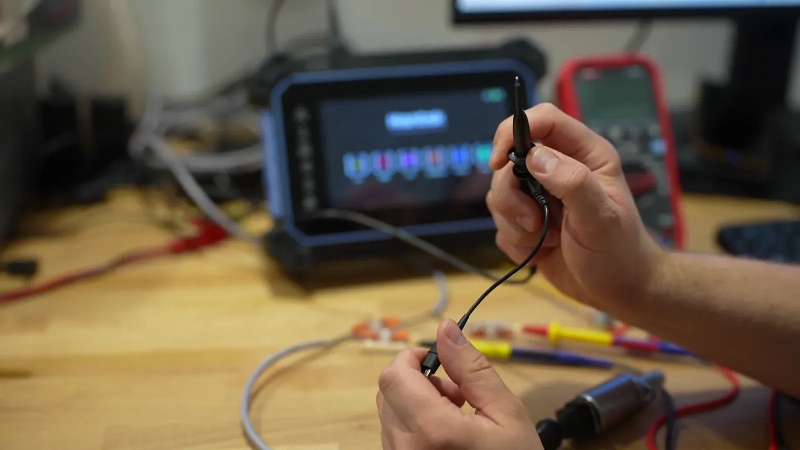 Attaching the probe on the bench